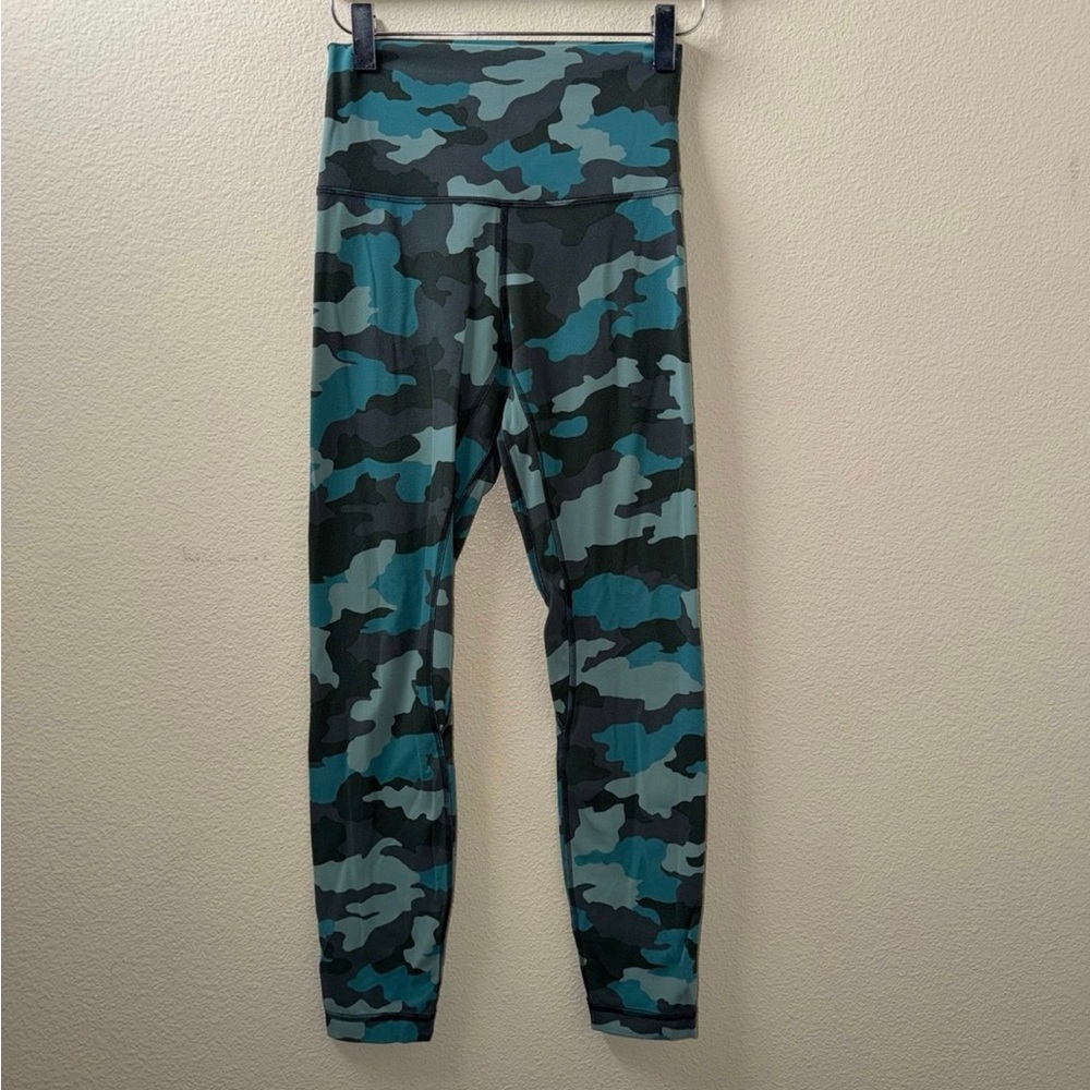 Lululemon Athletica Camo Print Leggings - Black and Green